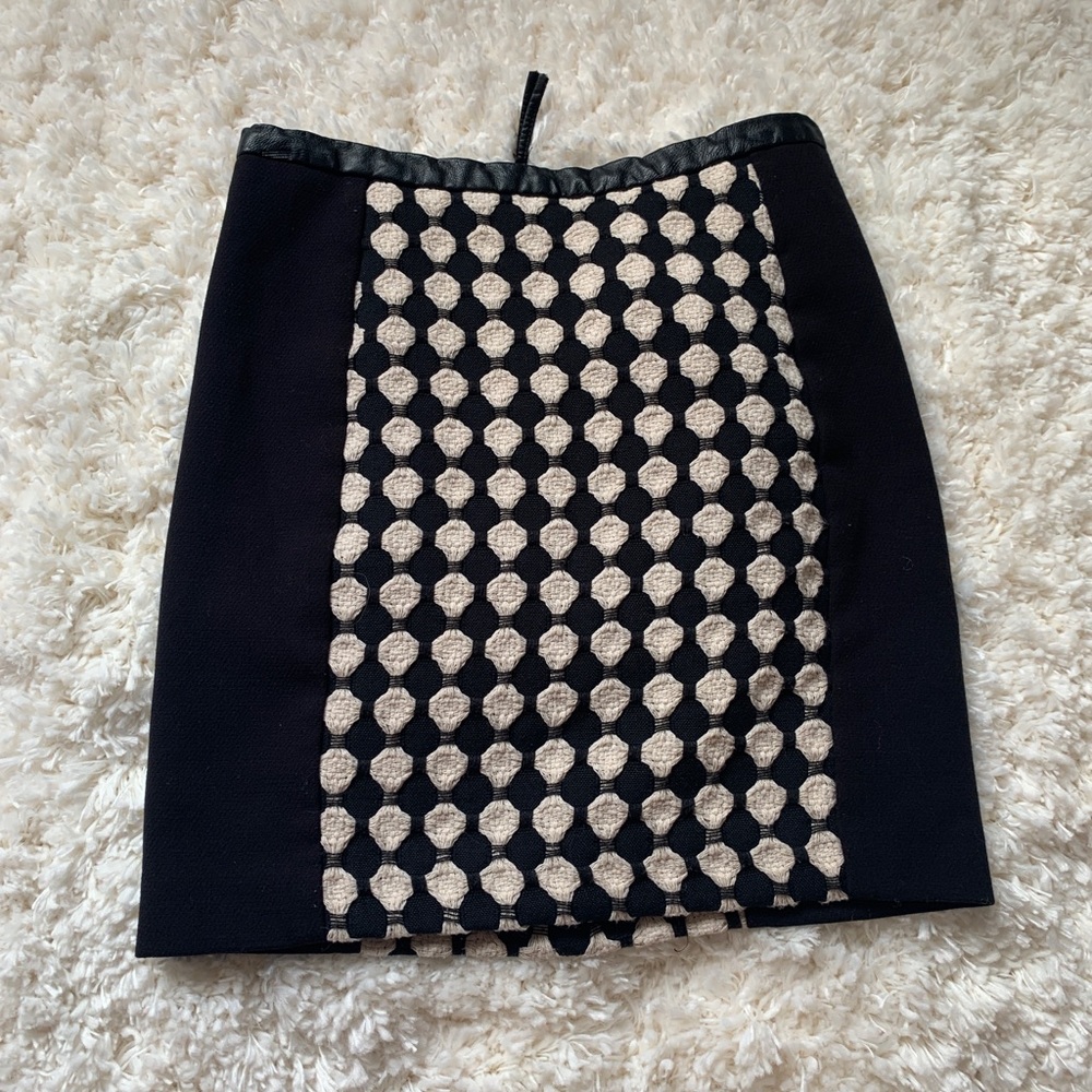 H&M black & white tweed faux leather pencil skirt - Picture 1 of 10